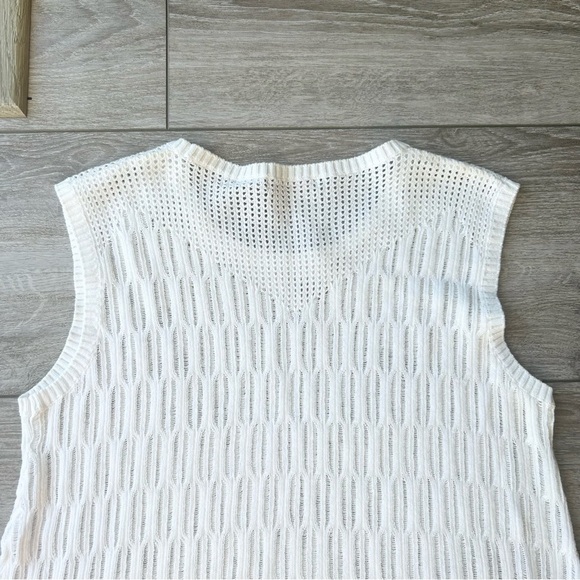Heather B Pure Cotton Mesh Crochet Sleeveless Sweater Coverups - Picture 12 of 12
